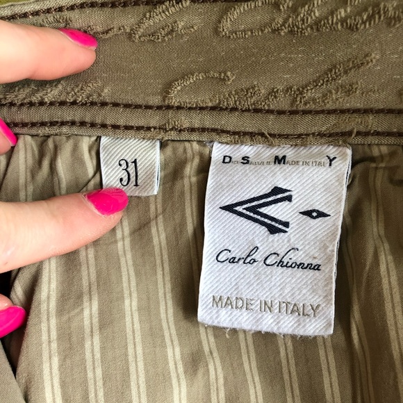 NEW with Tags 135 CARLO CHIONNA Trousers Stretch Garment Dye Made in ITALY - Picture 3 of 9